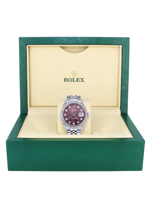 Mens Rolex Datejust Watch 16200 36Mm Purple Dial Jubilee Band 7