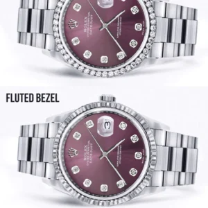 Mens Rolex Datejust Watch 16200 | 36Mm | Purple Dial | Oyster Band