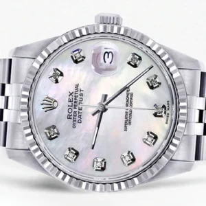 Mens Rolex Datejust Watch 16200 | Fluted Bezel | 36Mm | Mother of Pearl Dial | Jubilee Band