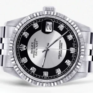 Mens Rolex Datejust Watch 16200 | Fluted Bezel | 36Mm | Tuxedo Dial | Jubilee Band