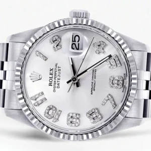Mens Rolex Datejust Watch 16200 | Fluted Bezel | 36Mm | White Dial | Jubilee Band