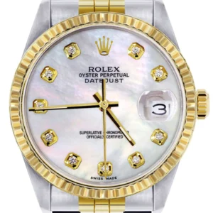 Mens Rolex Datejust Watch 16233 Two Tone | 36Mm | Mother of Pearl Dial | Jubilee Band