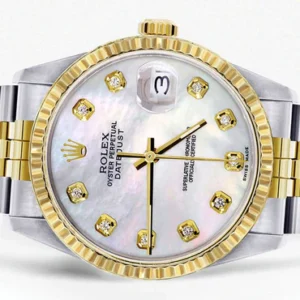 Mens Rolex Datejust Watch 16233 Two Tone | 36Mm | Mother of Pearl Dial | Jubilee Band