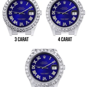 Rolex Datejust II Watch | 41 MM | Custom Blue Roman Dial | Oyster Band