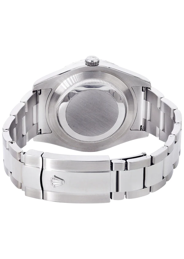Rolex Datejust II Watch 41 MM Custom Diamond Pave Roman Dial Oyster Band 5