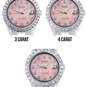 Rolex Datejust II Watch | 41 MM | Custom Pink Jubilee Diamond Dial | Oyster Band