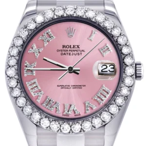 Rolex Datejust II Watch | 41 MM | Custom Pink Roman Dial | Oyster Band