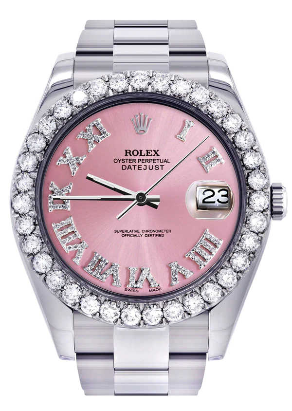Rolex Datejust II Watch 41 MM Custom Pink Roman Dial Oyster Band 1