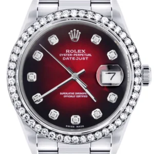 Rolex Datejust Watch | 16200 | 36MM | Red Dial | Oyster Band | Stainless Steel