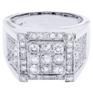 White Gold Mens Diamond Ring| 2.19 Carats| 15.74 Grams