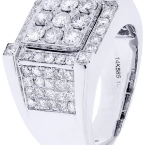 White Gold Mens Diamond Ring| 2.19 Carats| 15.74 Grams