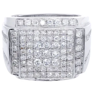 White Gold Mens Diamond Ring| 2.28 Carats| 14 Grams