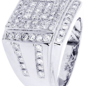 White Gold Mens Diamond Ring| 2.28 Carats| 14 Grams