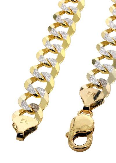 14K Gold Bracelet Hollow Cuban Diamond Cut21