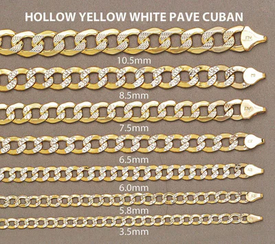 14K Gold Bracelet Hollow Cuban Diamond Cut23