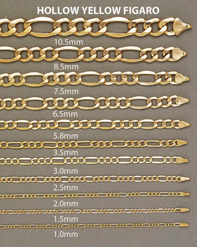 14K Gold Bracelet Hollow Figaro71