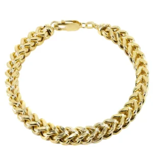 14K Gold Bracelet Hollow Franco