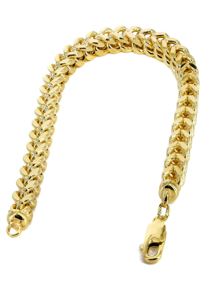 14K Gold Bracelet Hollow Franco31