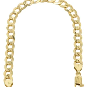14K Gold Bracelet Solid Cuban Curb Link