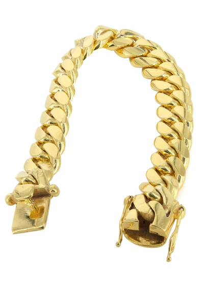 14K Gold Bracelet Solid Miami Cuban Link7