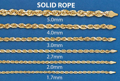 14K Gold Bracelet Solid Rope91
