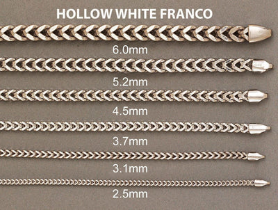 14K White Gold Bracelet Hollow Franco43