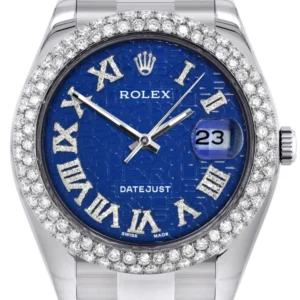 Rolex Datejust II Watch | 41 MM | Blue Texture Dial | Two Row | Oyster Band