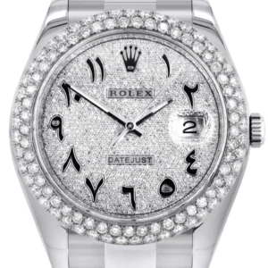 Rolex Datejust II Watch | 41 MM | Diamond Arabic Numeral Dial | Two Row | Oyster Band