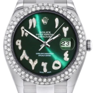 Rolex Datejust II Watch | 41 MM | Green Arabic Numeral Dial | Two Row | Oyster Band