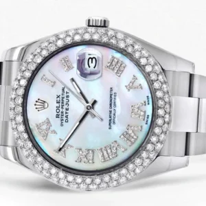 Rolex Datejust II Watch | 41 MM | Mother of Pearl Roman Numeral Dial | Two Row | Oyster Band