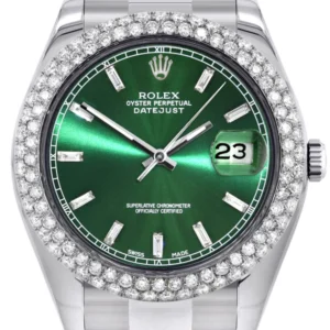 Rolex Datejust II Watch | 41 MM | Green Dial | Two Row | Oyster Band
