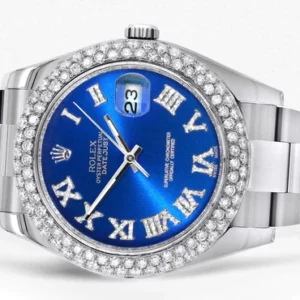 Rolex Datejust II Watch | 41 MM | Blue Roman Numeral Dial | Two Row | Oyster Band