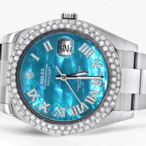 Rolex Datejust II Watch | 41 MM | Aquamarine Mother of Pearl Dial | Two Row | Oyster Band