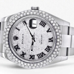 Rolex Datejust II Watch | 41 MM | Diamond Roman Numeral Dial | Two Row | Oyster Band