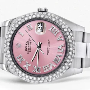 Rolex Datejust II Watch | 41 MM | Pink Roman Numeral Dial | Two Row | Oyster Band