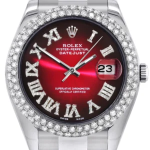 Rolex Datejust II Watch | 41 MM | Black Red Roman Numeral Dial | Two Row | Oyster Band