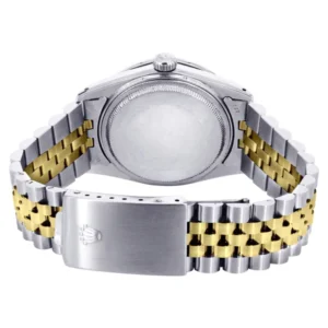 Diamond Gold Rolex Watch For Men 16233 | 36Mm | Rainbow Sapphire Bezel | Diamond Black Roman Numeral Dial | Jubilee Band