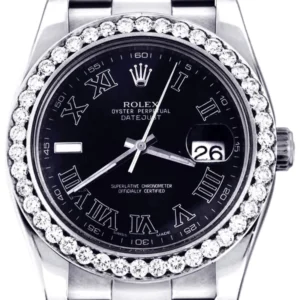 Diamond Rolex Datejust 2 | Stainless Steel | Black Roman Numeral Dial | 41 MM