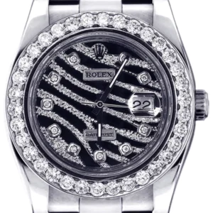 Diamond Rolex Datejust 2 | Stainless Steel | Custom Diamond Zebra Dial | 41 Mm | 5.75 Carats