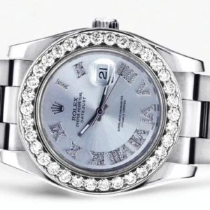 Diamond Rolex Datejust | Stainless Steel | Diamond Silver Roman Numeral Dial | 36 MM