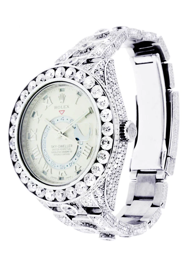 Diamond Rolex Sky Dweller 18K White Gold 42 Mm 3