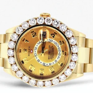Diamond Rolex Sky Dweller | 18K Yellow Gold | 42 Mm