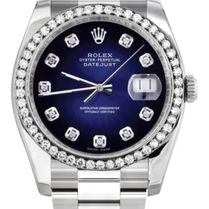 116200 | Rolex Datejust Watch | 36Mm | Blue Black Dial | Oyster Band