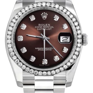 116200 | Rolex Datejust Watch | 36Mm | Chocolate Dial | Oyster Band
