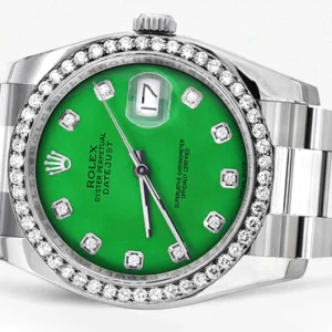 116200 | Rolex Datejust Watch | 36Mm | Green Dial | Oyster Band