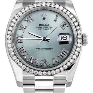 116200 | Rolex Datejust Watch | 36Mm | Diamond Roman Numeral Dial | Oyster Band