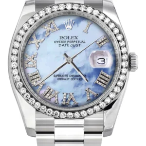 116200 | Rolex Datejust Watch | 36Mm | Blue Mother of Pearl Dial | Oyster Band