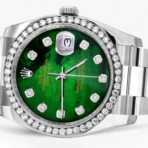 116200 | Rolex Datejust Watch | 36Mm | Green Mother of Pearl Dial | Oyster Band