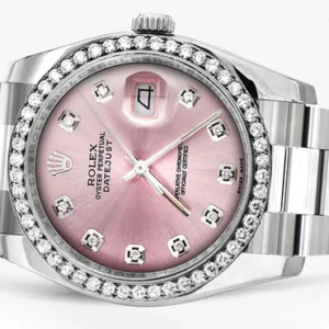 116200 | Rolex Datejust Watch | 36Mm | Pink Dial | Oyster Band