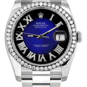 116200 | Rolex Datejust Watch | 36Mm | Blue Black Roman Dial | Oyster Band